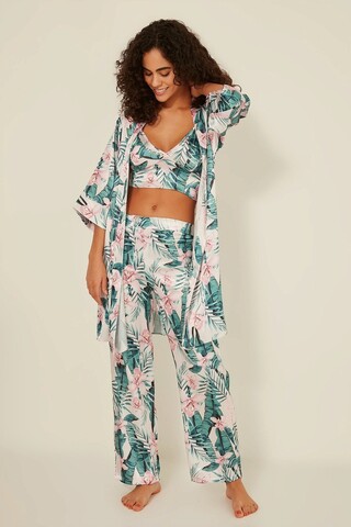 Set pijamale dama, 637BNC1396 – XL, Benicia, Poliester, Ecru / Verde Benicia