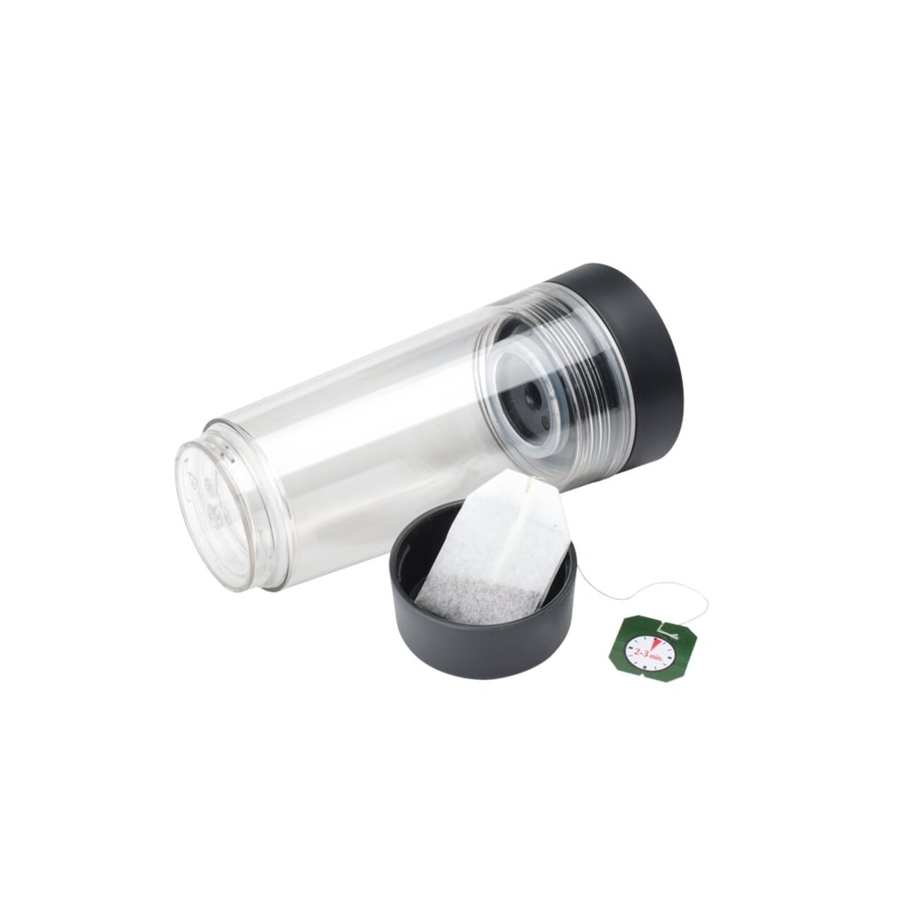 Cana termos pentru ceai, Brabantia, Make&Take, 8.4x20.1 cm, 360 ml, plastic, gri inchis - 2 | YEO