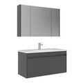 Set Dulap de Baie cu Chiuvetă și Oglindă (2 Piese), Hanah Home, Arno 100, Gri