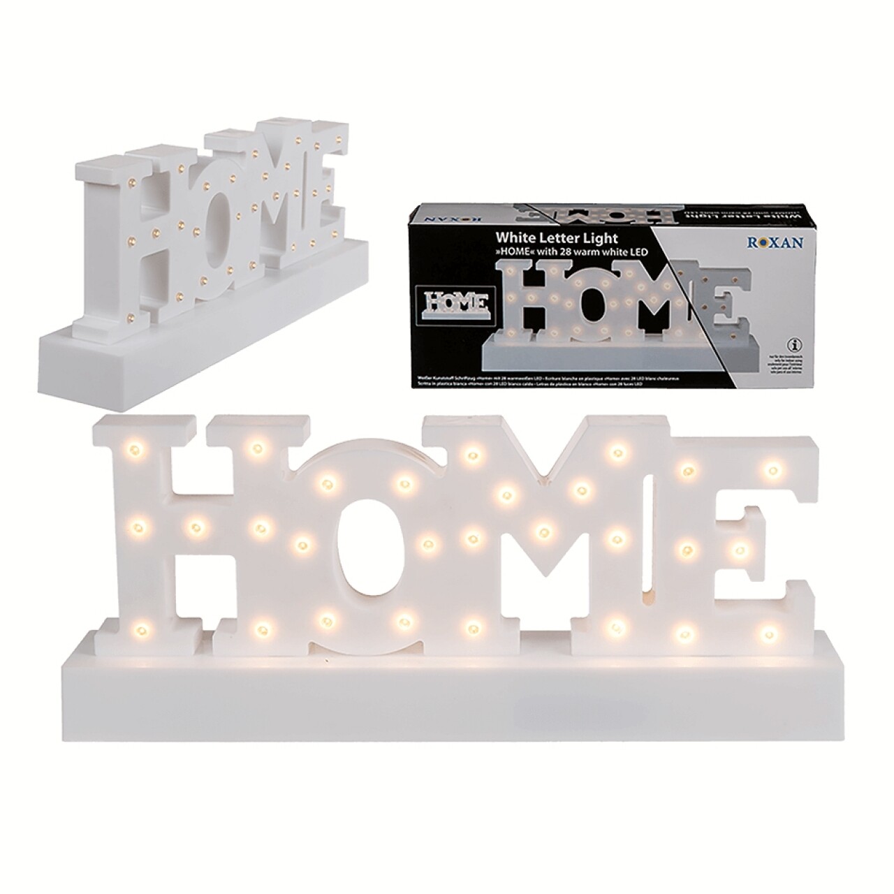 Decorațiune Luminoasa Home LED, 30 X 12 Cm, Plastic, Alb