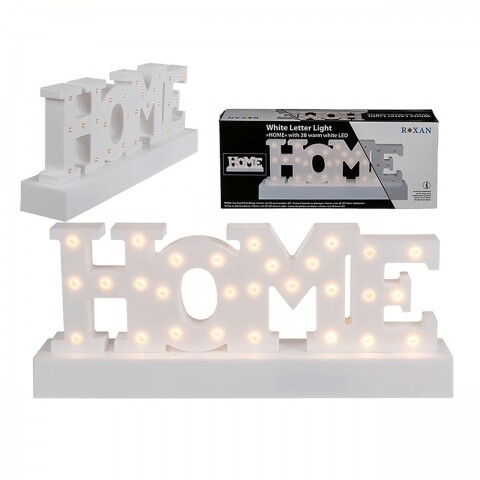 Decorațiune luminoasa Home LED, 30 x 12 cm, plastic, alb