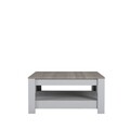 Masuta de cafea, Minima, Grado, 89 x 46 x 89 cm, pal melaminat, gri deschis/stejar