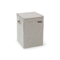 Cos de rufe stivuibil, Brabantia, Linn, 35 L, 37x32x44.5 cm, textil, gri