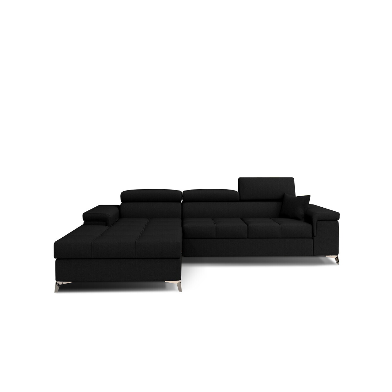 Coltar extensibil stanga 4 locuri ELTAP, Ric-15, Ricardo, 281x205x88 cm, lemn/poliester, negru - view 2