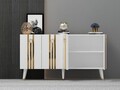Consola, Olivia, Isil, 150x80x40 cm, PAL , Alb/Auriu