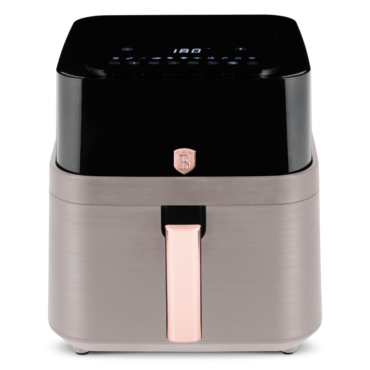 Friteuza cu aer cald si fereastra Berlinger Haus, Taupe, 7.2 L, 1650W, taupe mat