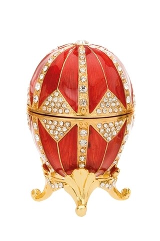 Cutie decorativa Egg, Hermann Bauer, 4.5x7.5 cm, rosu