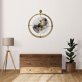 Ceas de perete, Mclock-00123, Lățime: 58 cm Înălțime: 65 cm Adâncime: 7 cm, Auriu