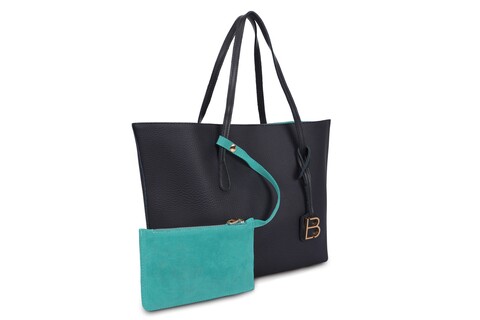 Geanta, lucky bees, 288 dark blue turquoise, piele ecologica, bleumarin/turcoaz