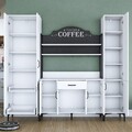 Dulap multifunctional, Rani, JE150, 220x198 cm, PAL, Alb