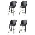 Set scaune  de bar 4 piese, Charlotte, Uras, Metal, Antracit / Negru