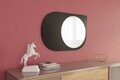 Oglinda decorativa, Siam, Pubble, 60x90x2.2 cm, Negru