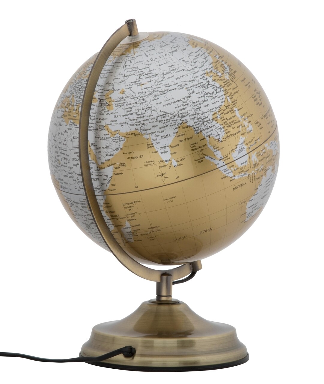 Decoratiune luminoasa Globe Orange, Mauro Ferretti, Ø25x34 cm,  1 x 40W, auriu/argintiu - 1 | YEO
