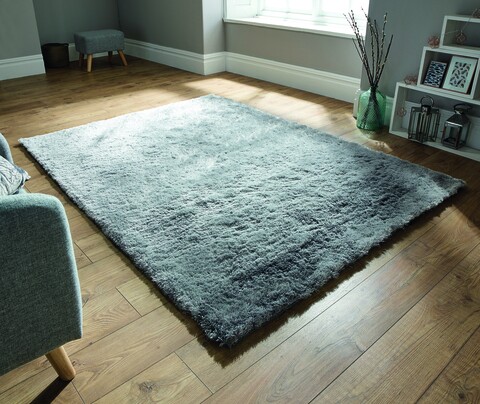 Covor lucrat manual, Shadow Silver, Flair Rugs, 160 x 220 cm, poliester, gri