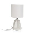 Lampa de masa Adam, Versa, 13 x 10.5 x 29 cm, 1 x E14, 25W, ceramica, alb