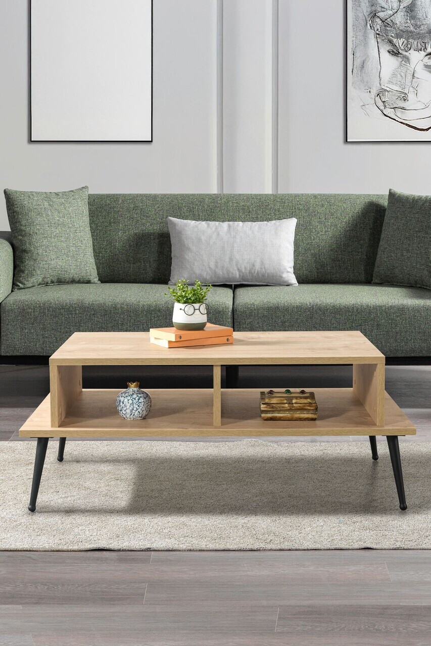 Masuta de cafea, Hanah Home, Şile 2008, 100x40x56 cm, PAL, Maro — imaginea 2
