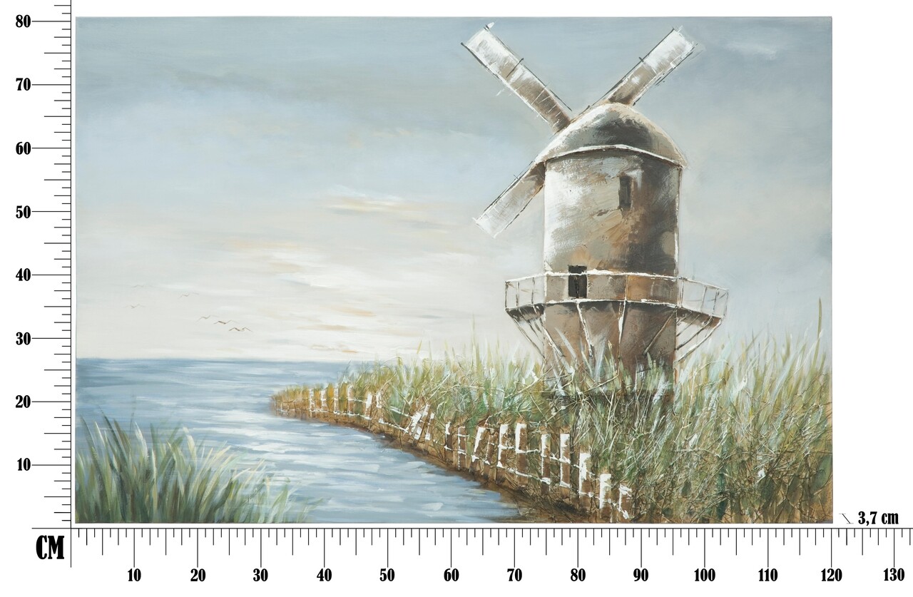 Tablou decorativ Mulino, Mauro Ferretti, 120x80 cm, canvas pictat manual, multicolor
