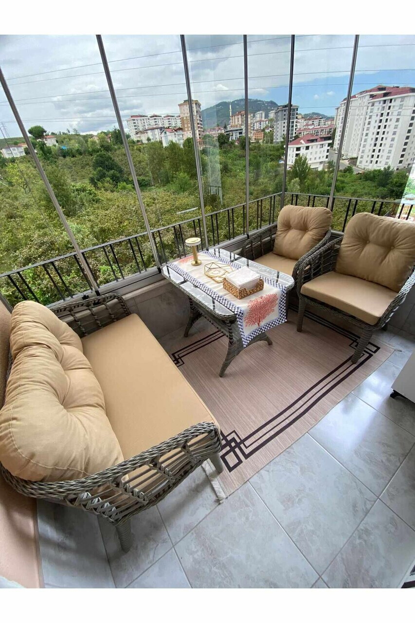 Set mobilier de gradina, Hanah Home, Manolya, ALUMINIU, Bej / Gri - view 3