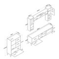 Mobilier living, Wren, AA101 - 2554, 3 corpuri, pal melaminat, alb/nuc