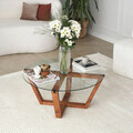 Masuta de cafea, Neostill, Lotus, 75x35x75 cm, Lemn
