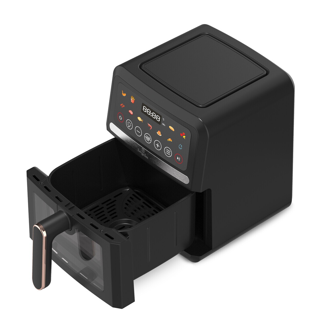 Friteuza cu aer cald si fereastra Berlinger Haus, Black Rose, 26x32.4x30.6 cm, 5 L, 1500W, negru - imagine 5