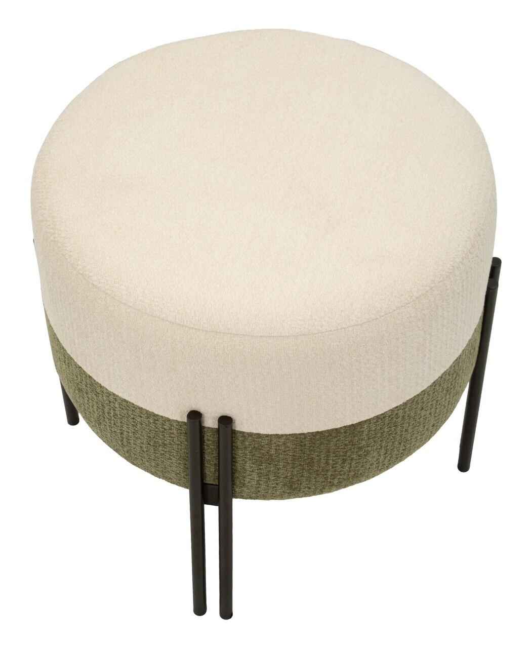 Taburet, Mauro Ferretti, Modern Two-Tone, 44x41 cm, poliester/MDF, crem/gri — imaginea 4