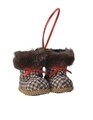Decoratiune Snowboots tweed, Decoris, 10x8x8 cm, poliester, maro
