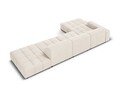 Coltar stanga 5 locuri, Jennifer-51, Micadoni Home, 341x166x70 cm, catifea, bej deschis