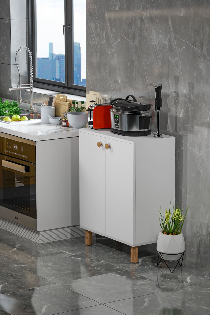 Dulap multifunctional, Hanah Home, Toriva W, 70x91x35 cm, PAL, Pin Atlantic / Alb - view 4