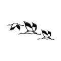 Decoratiune de perete, Storks, Metal, 29 x 12 cm, Negru