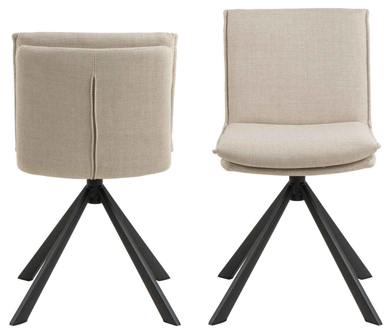 Scaun Flynn, Actona, 47x59x85 cm, rotativ, tesatura structurata/otel, bej