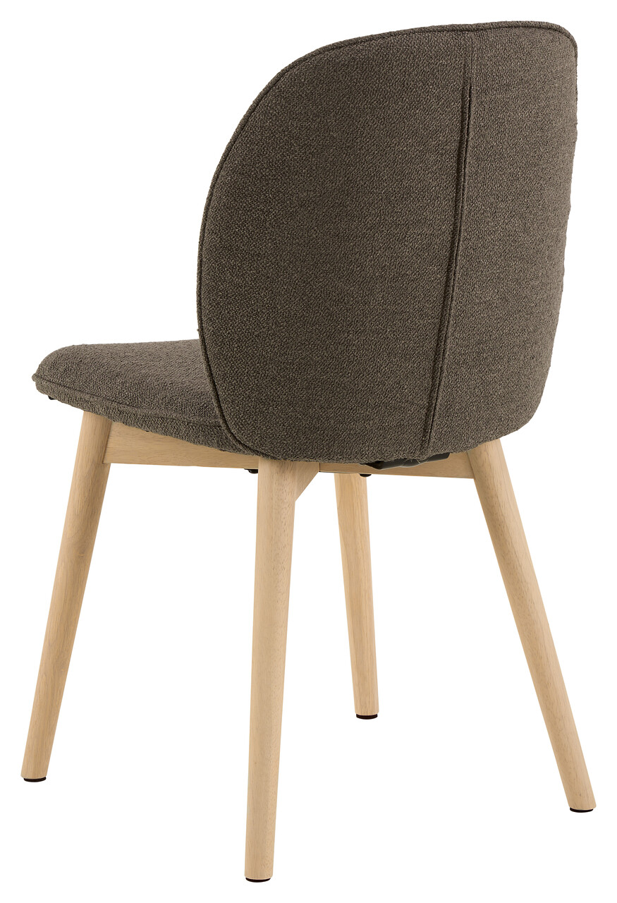 Scaun Cindy, Actona, 49x56x89 cm, tesatura Boucle/lemn de stejar, grej - view 9
