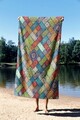 Prosop de plaja, Astacura, Ethnic 90, 90x150 cm, 70% poliester/30% poliamida, Multicolor