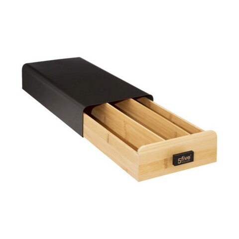 Suport pentru capsule de cafea 5five, 30 capsule, 17.8 x 7.3 x 38 cm, bambus/metal, negru 5five