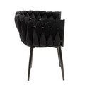 Scaun Prinssi, Homla, 64x54x73 cm, metal/catifea din poliester, negru