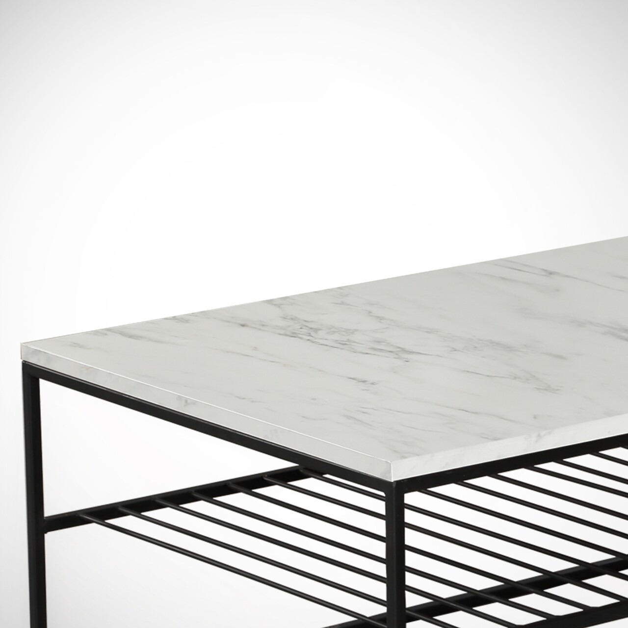Masuta de cafea Etna Marmo, Comforty, 95x55x43 cm, albnegru