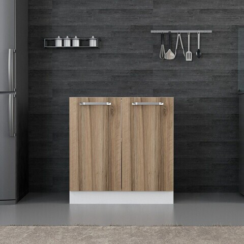 Dulap pentru bucatarie, Hanah Home, Minar, 80x87x58 cm, Alb / Dore