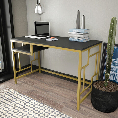 Birou, Retricy, Kennesaw, 120x60x74.8 cm, PAL, Aur/Antracit mezoni.ro