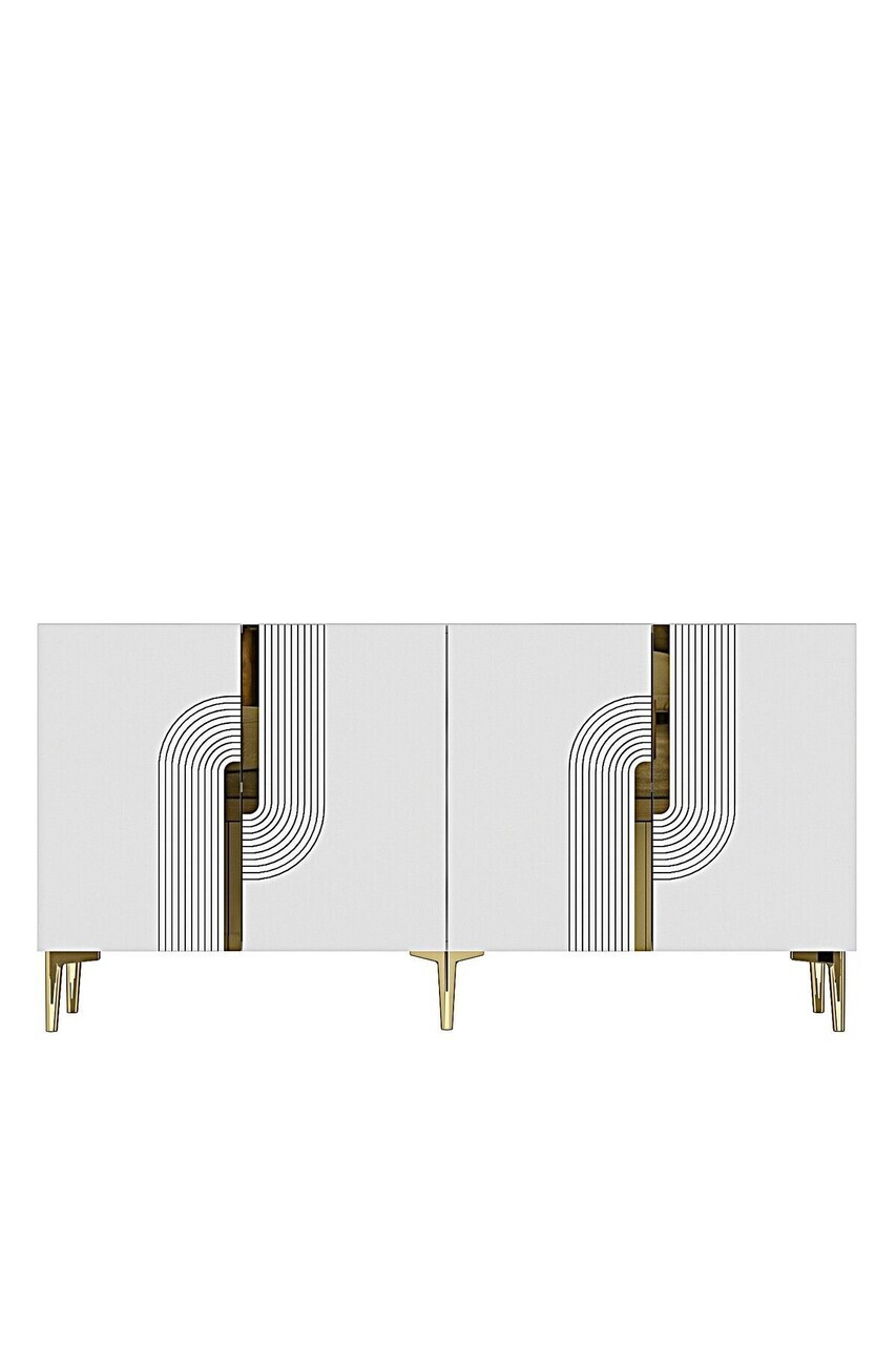 Consola, Hanah Home, Meyra 180, 180x75x32 cm, Alb/Auriu — imaginea 5