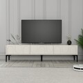 Comoda TV, Hommy Craft, Lyon 42, 180x42x35 cm, PAL, Crem/Negru