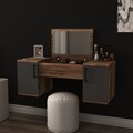 Masa de machiaj, Arnetti, Mercan, 100x74 cm, PAL, Nuc deschis / Antracit
