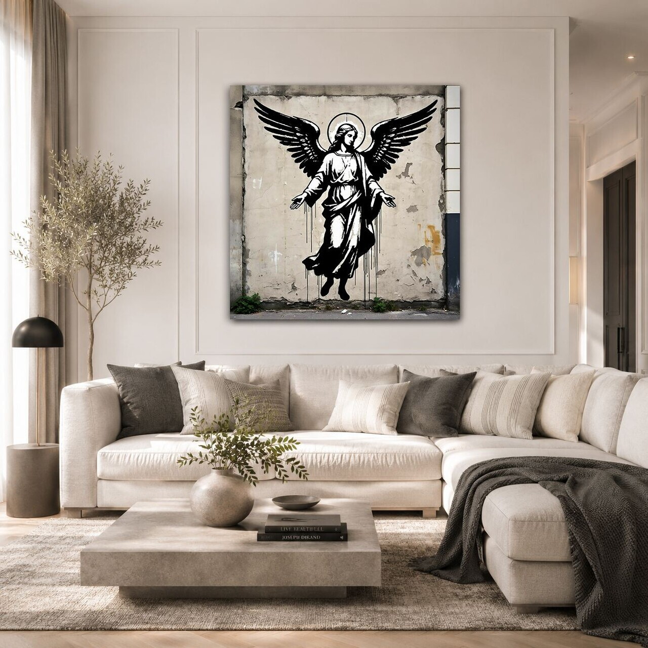 Tablou decorativ, KNV12086, Canvas, Lemn, Multicolor