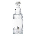 Set 2 dozatoare pentru bauturi cu suport Emica, Homla, 2x2 L, sticla/metal, transparent/alb