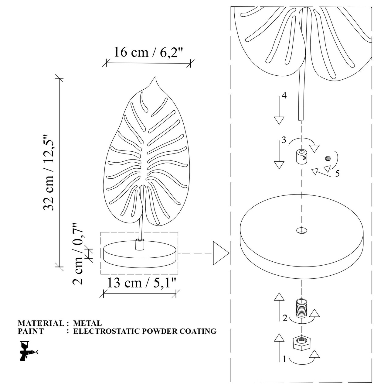 Decoratiune, Dm-007-A, 32x16x13 cm, Cupru/Negru - imagine 5