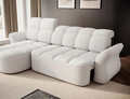 Coltar extensibil stanga 3 locuri ELTAP, Beneth, 301x185x115 cm, lemn/poliester, alb