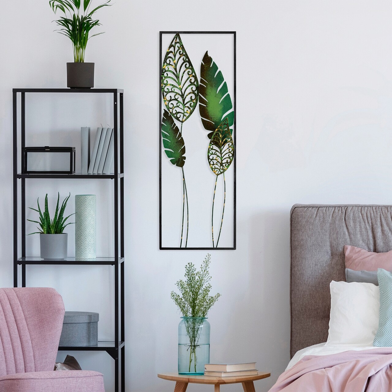 Decoratiune de perete, Nezgep 3, Metal, Dimensiune: 32 x 90 cm, Multicolor - 1 | YEO