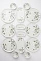 Set de mic dejun, Hermia, 208PEK1124, Portelan, Platou cu măsline: 25 cm (2 bucăți), Alb/Verde