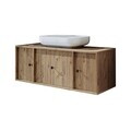 Dulap de baie cu chiuvetă, Hanah Home, 2565, MDF, Maro