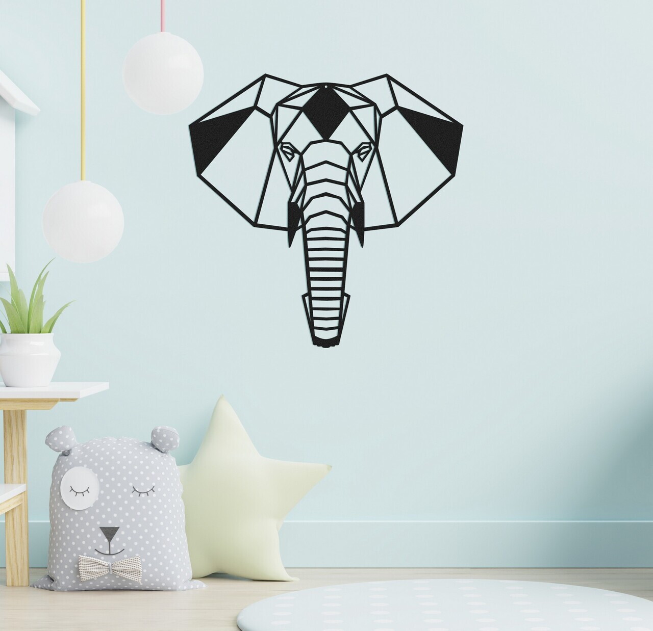Decoratiune de perete, DEC-BL006, Dimensiune: 40 x 35 cm, Negru — imaginea 2