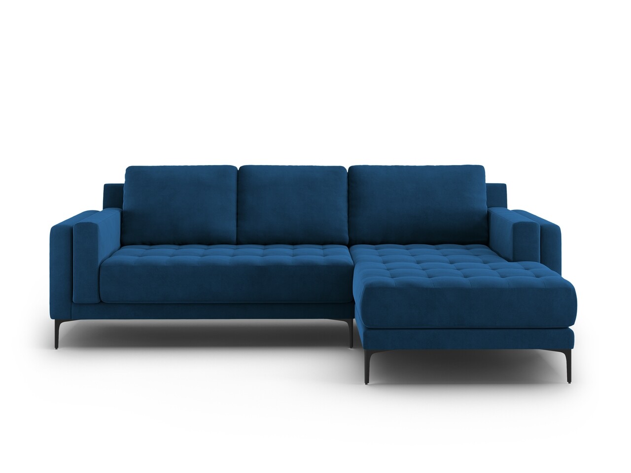 Coltar Dreapta, Orrino, Mazzini Sofas, 4 Locuri, 242x164x82 Cm, Catifea, Albastru Regal